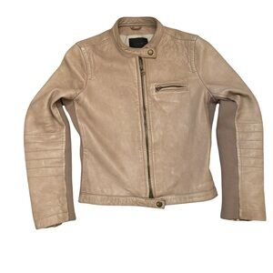 RARE J. Crew COLLECTION Leather Moto Jacket - Jenna Lyons Era - 100% Leather - 2